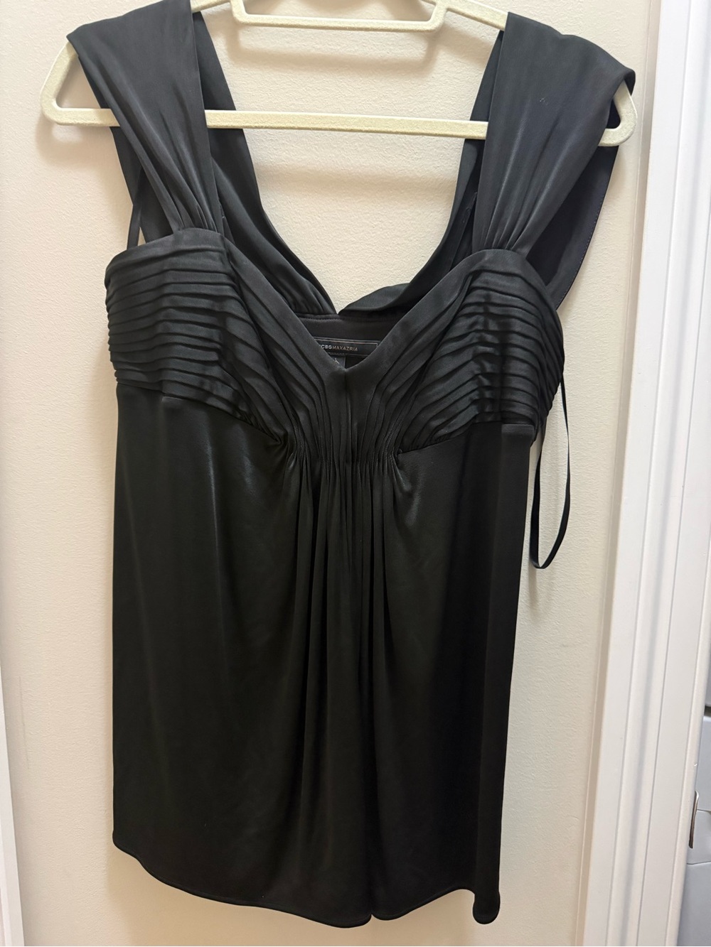 BCBG Pleated Bust Sleeveless Top